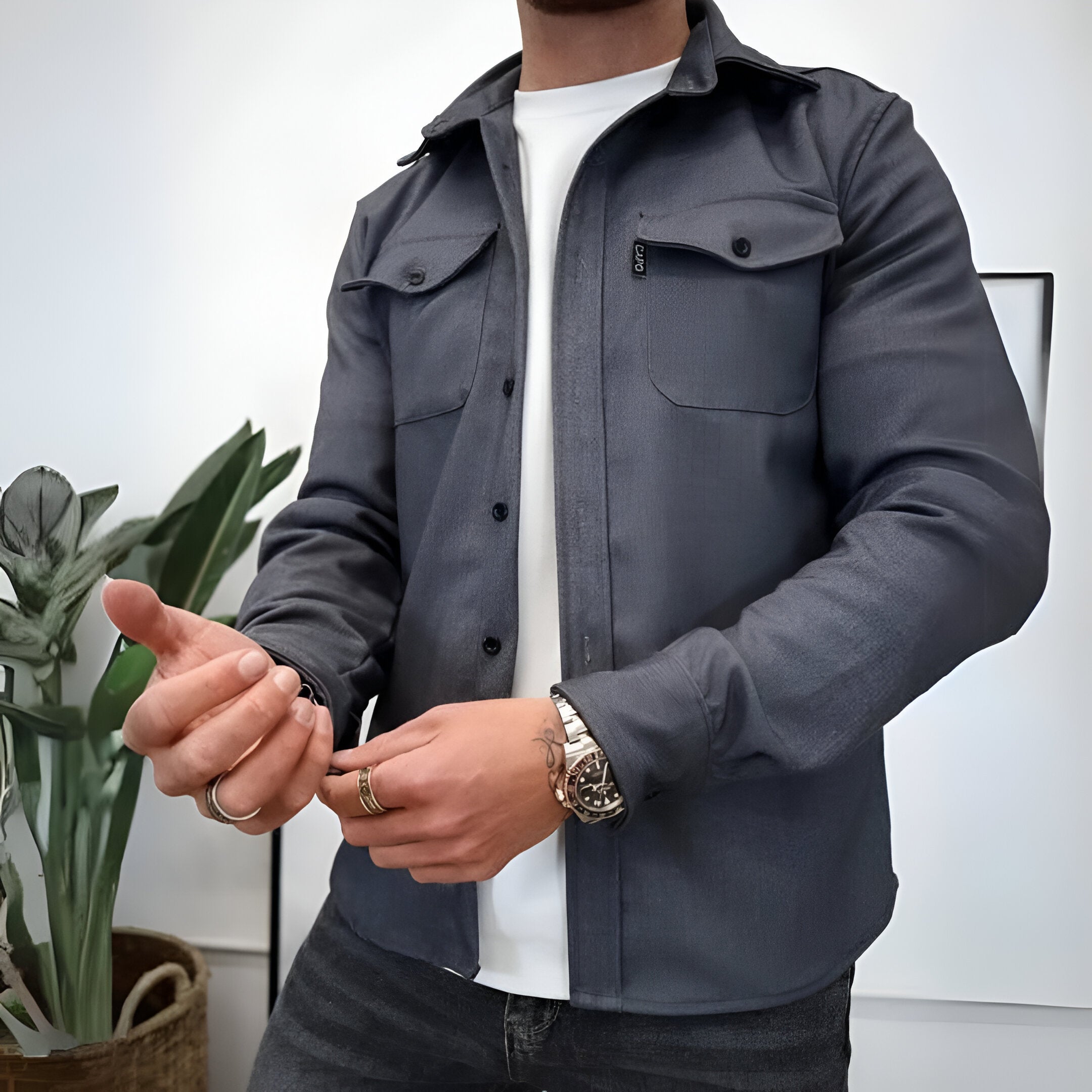 Marc Structured Overshirt - Versatile, Midweight, Matte Finish-5