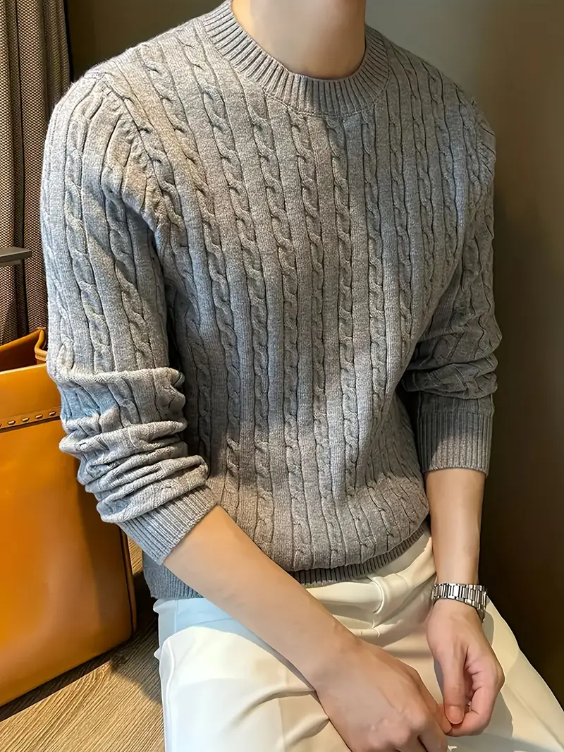 Timeless Cable Knit Sweater for Men-6