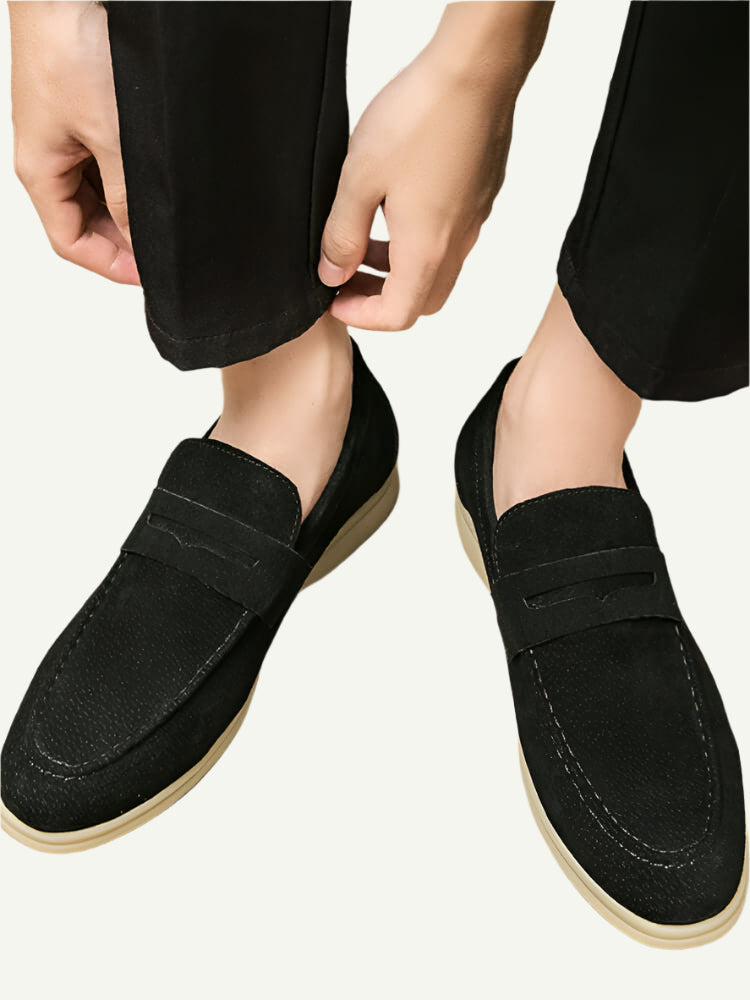 Beige Suede Mens Loafers - Comfort & Style-5