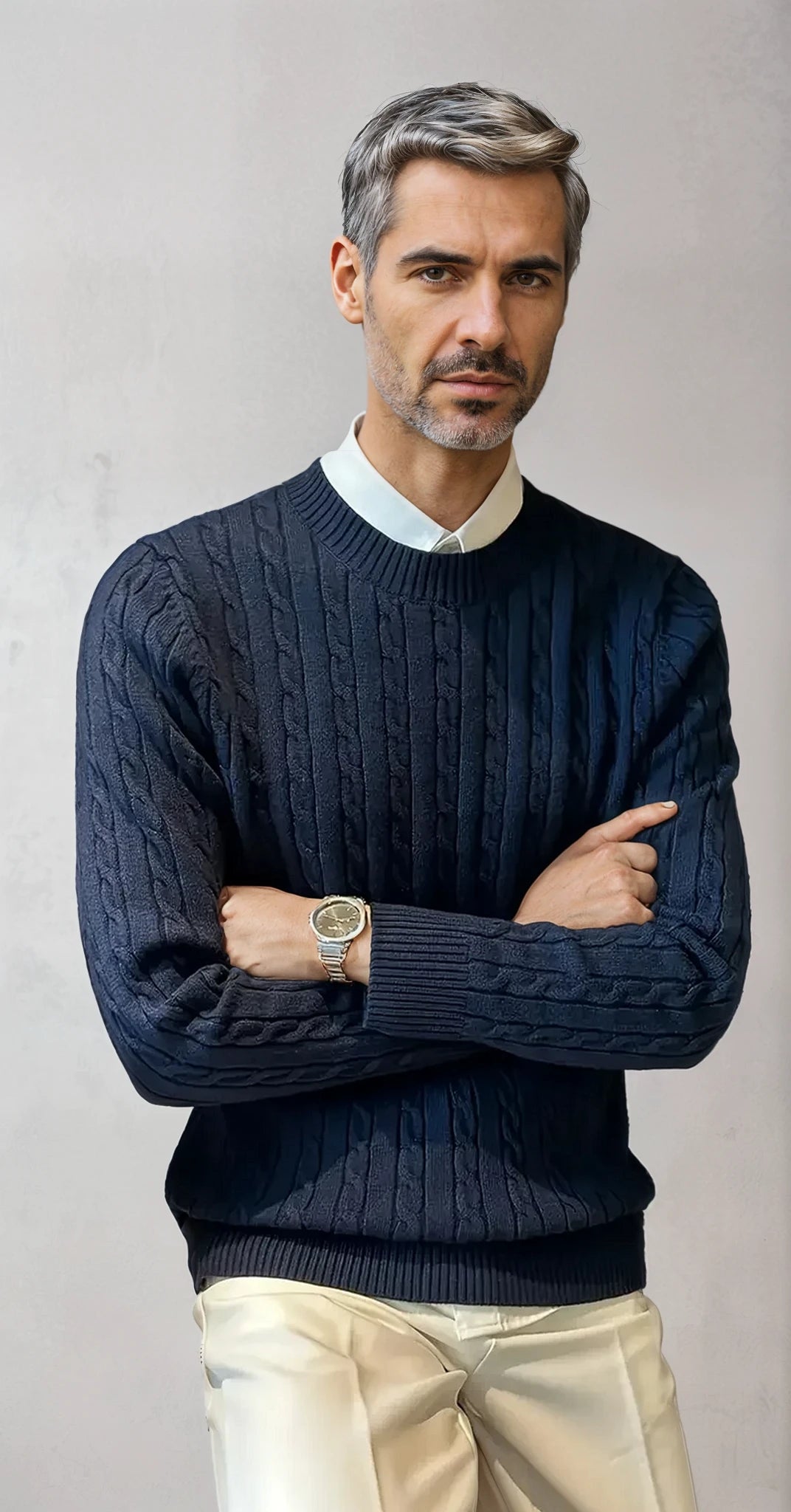 Timeless Cable Knit Sweater for Men-1