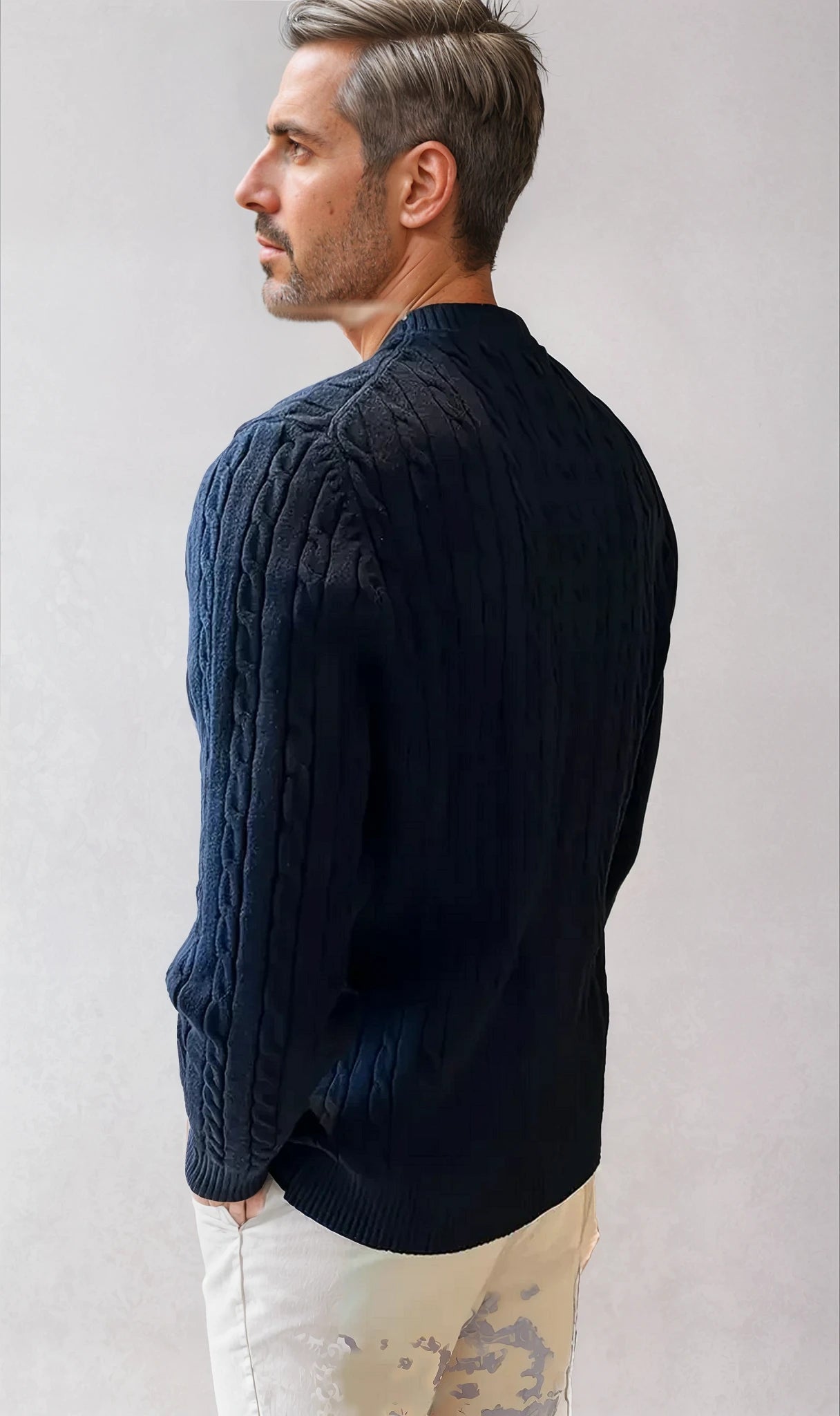 Timeless Cable Knit Sweater for Men-3