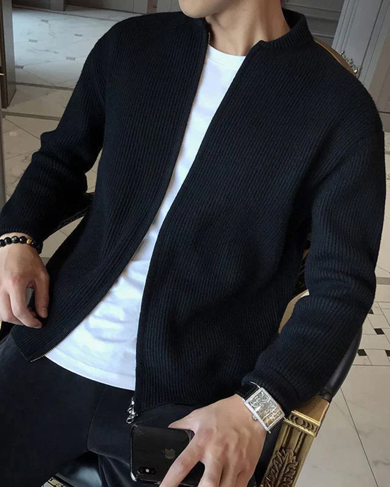Luxe Black Men's Gilet - Stylish Knit-6