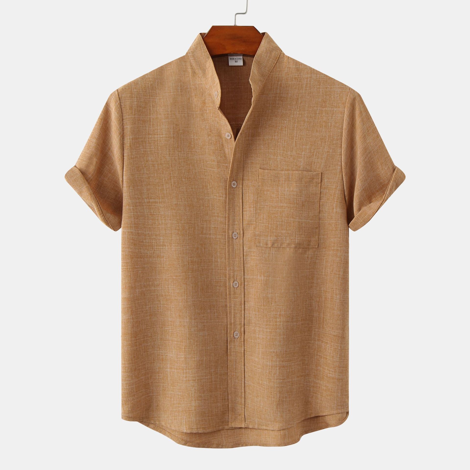Stylish Arthur Linen Blend Shirt - Men's Short Sleeve Casual Top-6