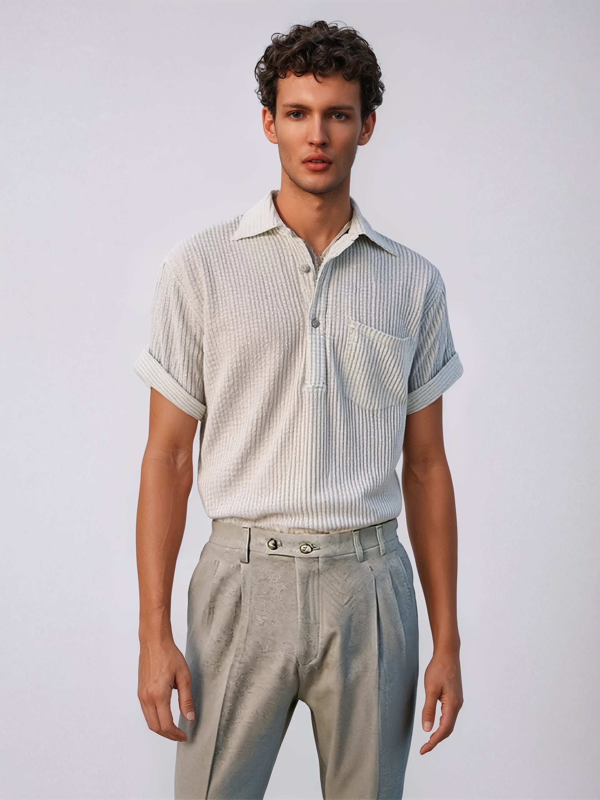 Echleo | Waffle Textured Men's Shirt