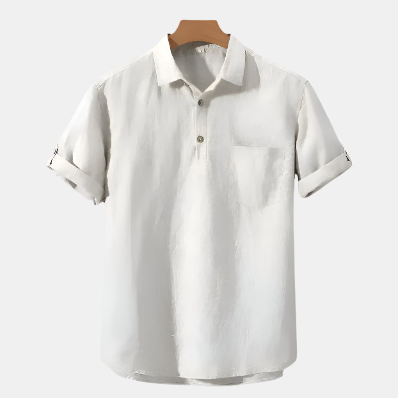 Luxe Linen Polo Shirt - Breathable Comfort-1