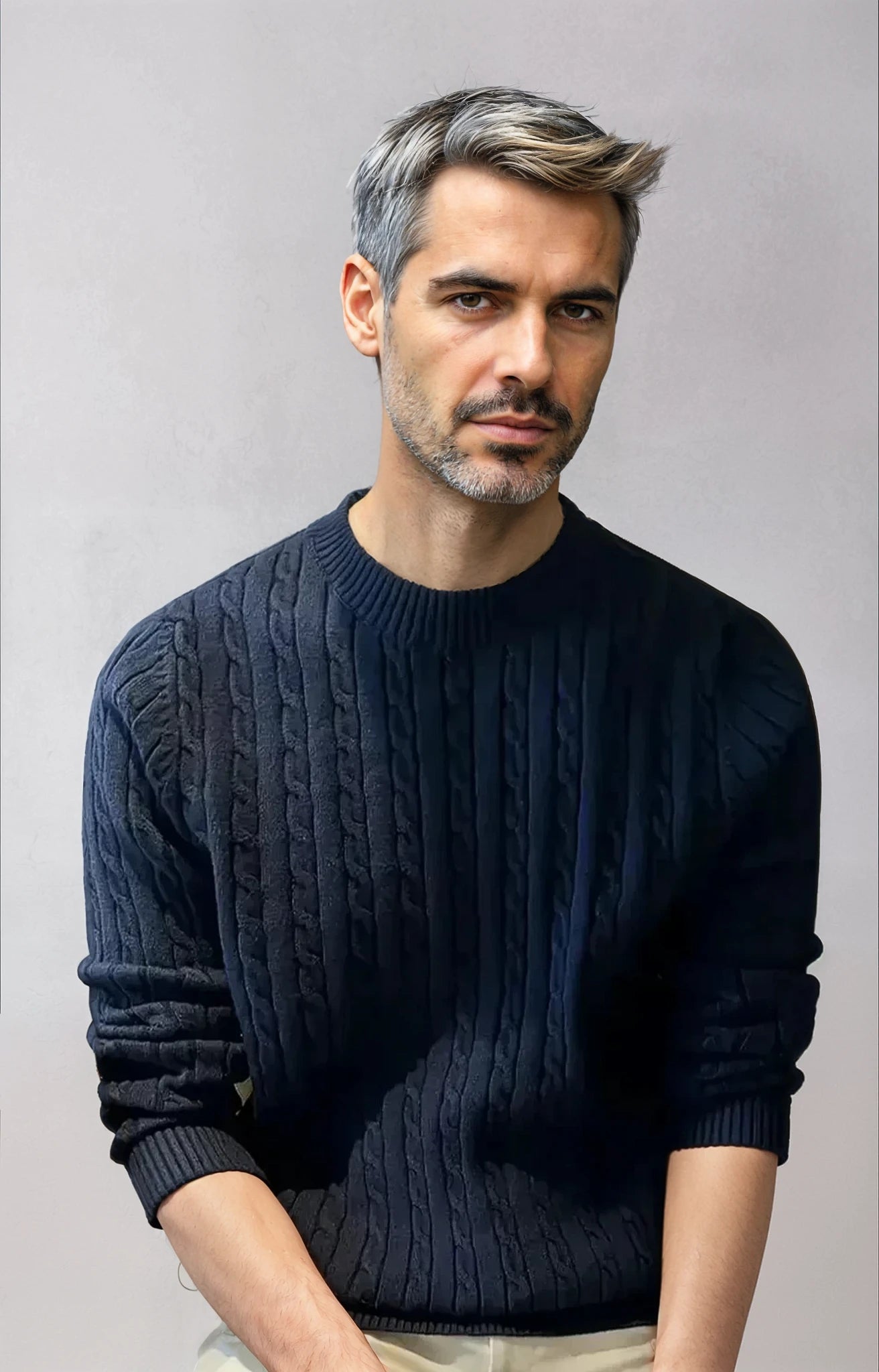 Timeless Cable Knit Sweater for Men-2