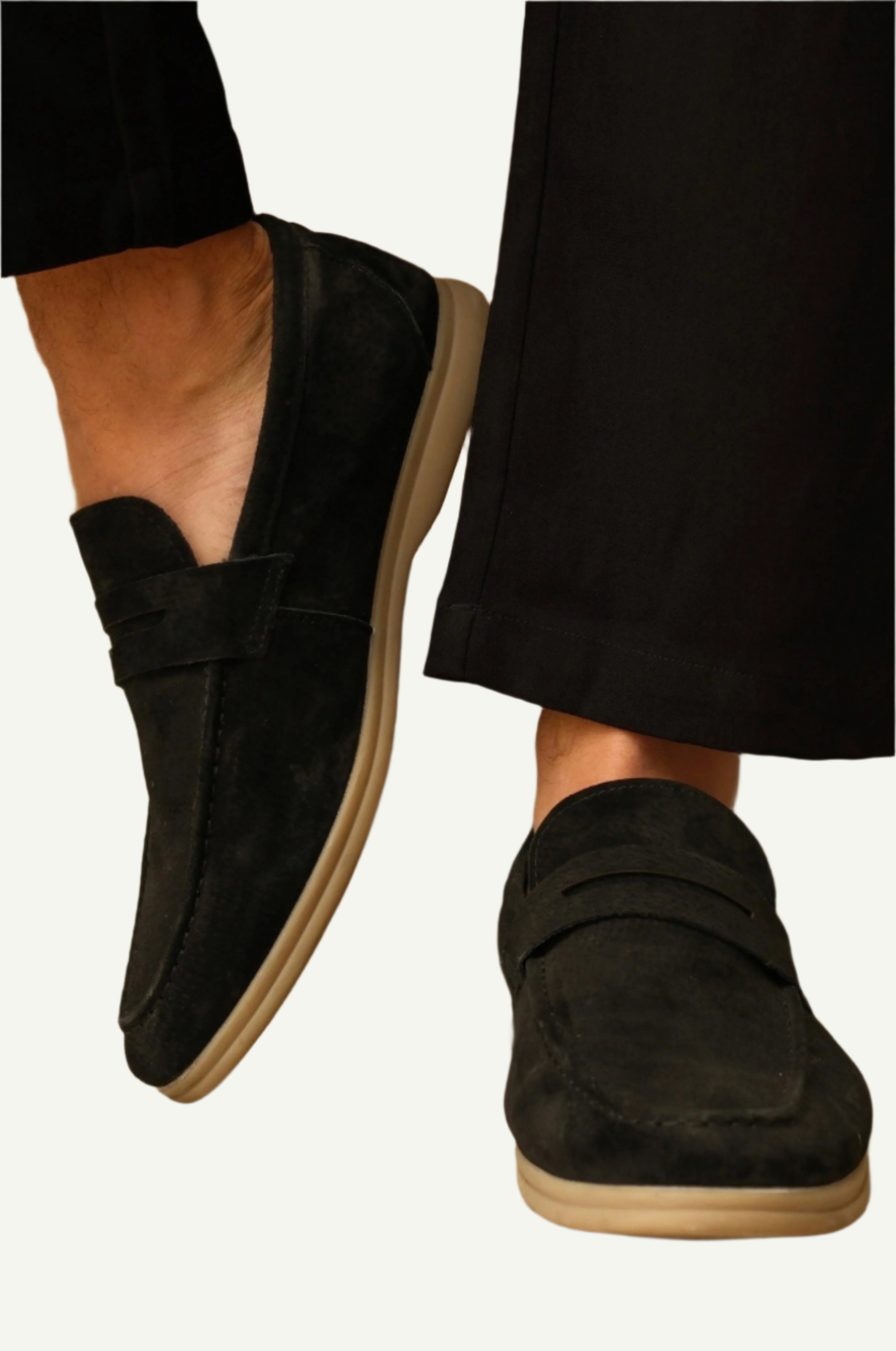 Beige Suede Mens Loafers - Comfort & Style-2