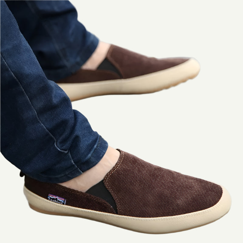 Men's Slip-On Shoes Brown Size 10 Corduroy-3
