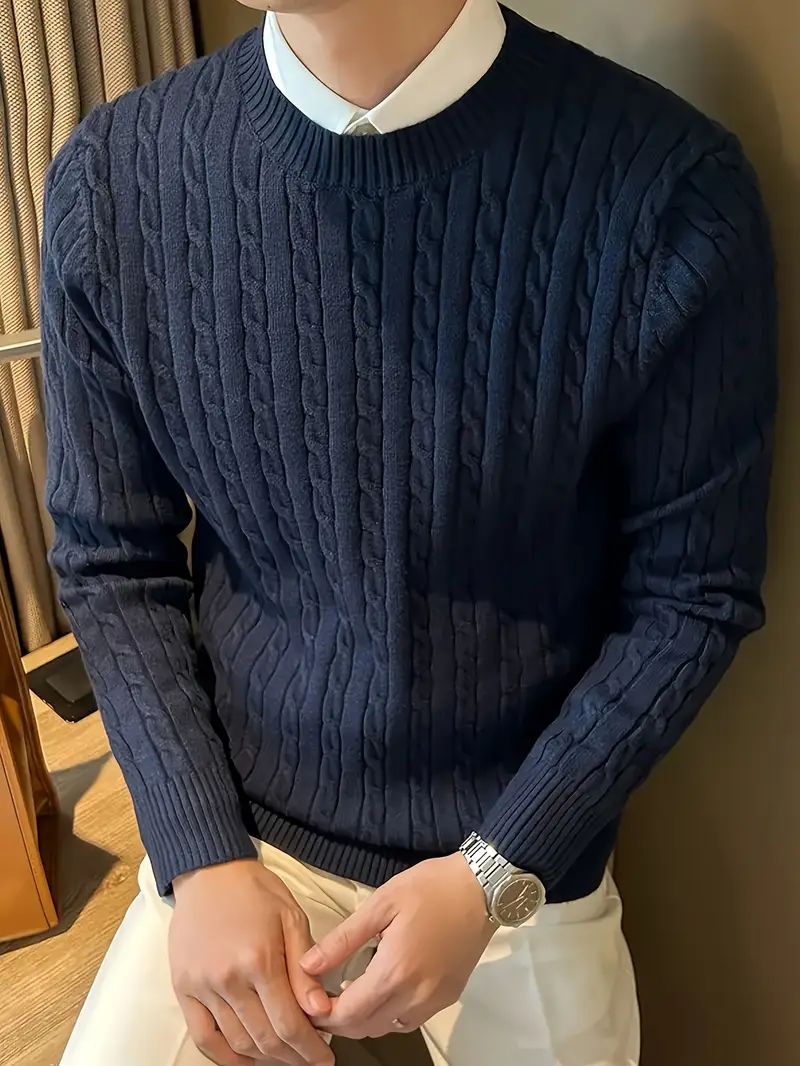 Timeless Cable Knit Sweater for Men-5