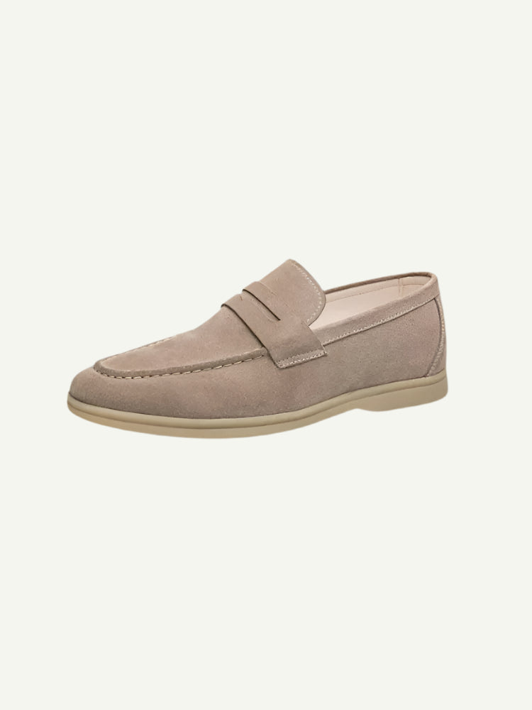 Beige Suede Mens Loafers - Comfort & Style-6