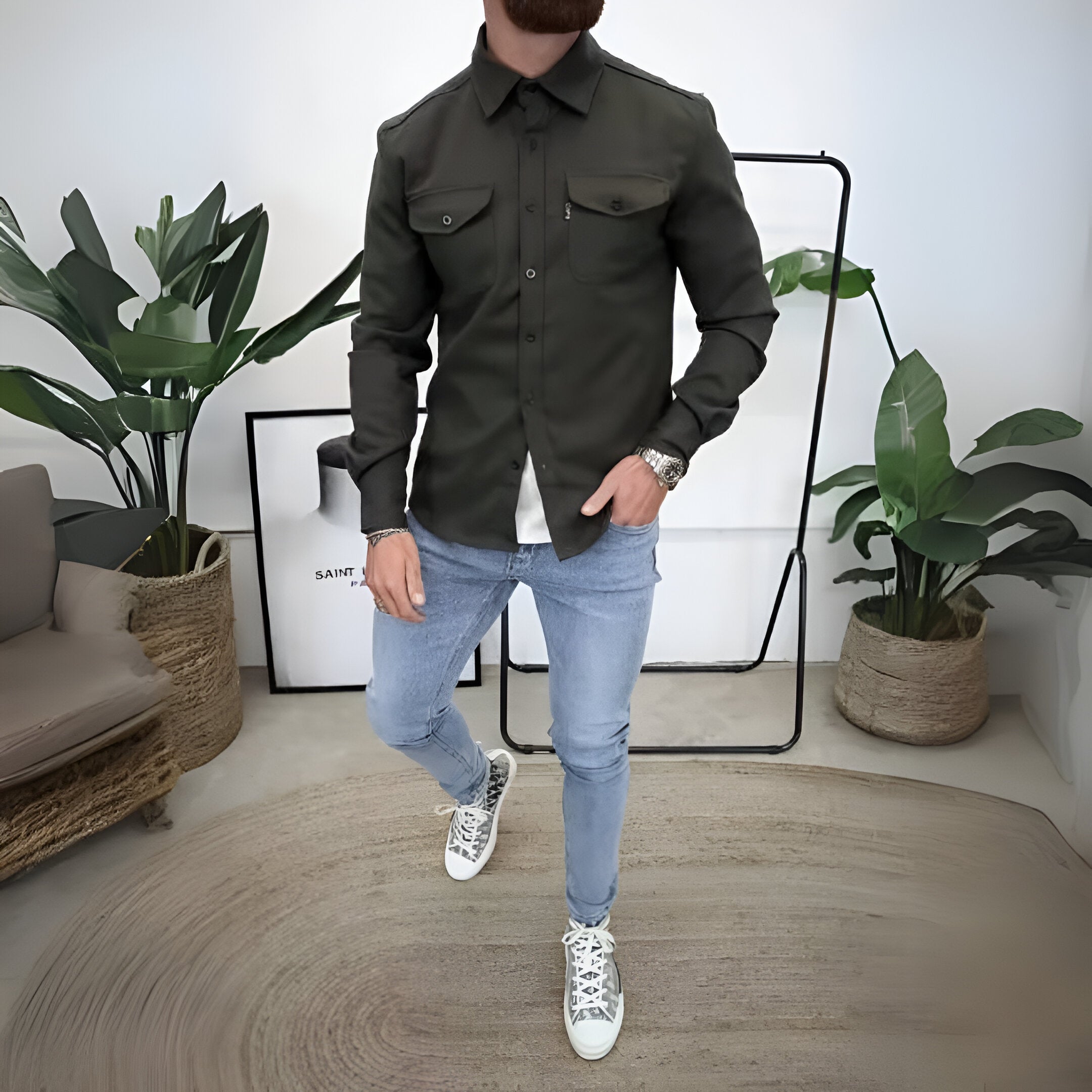 Marc Structured Overshirt - Versatile, Midweight, Matte Finish-6