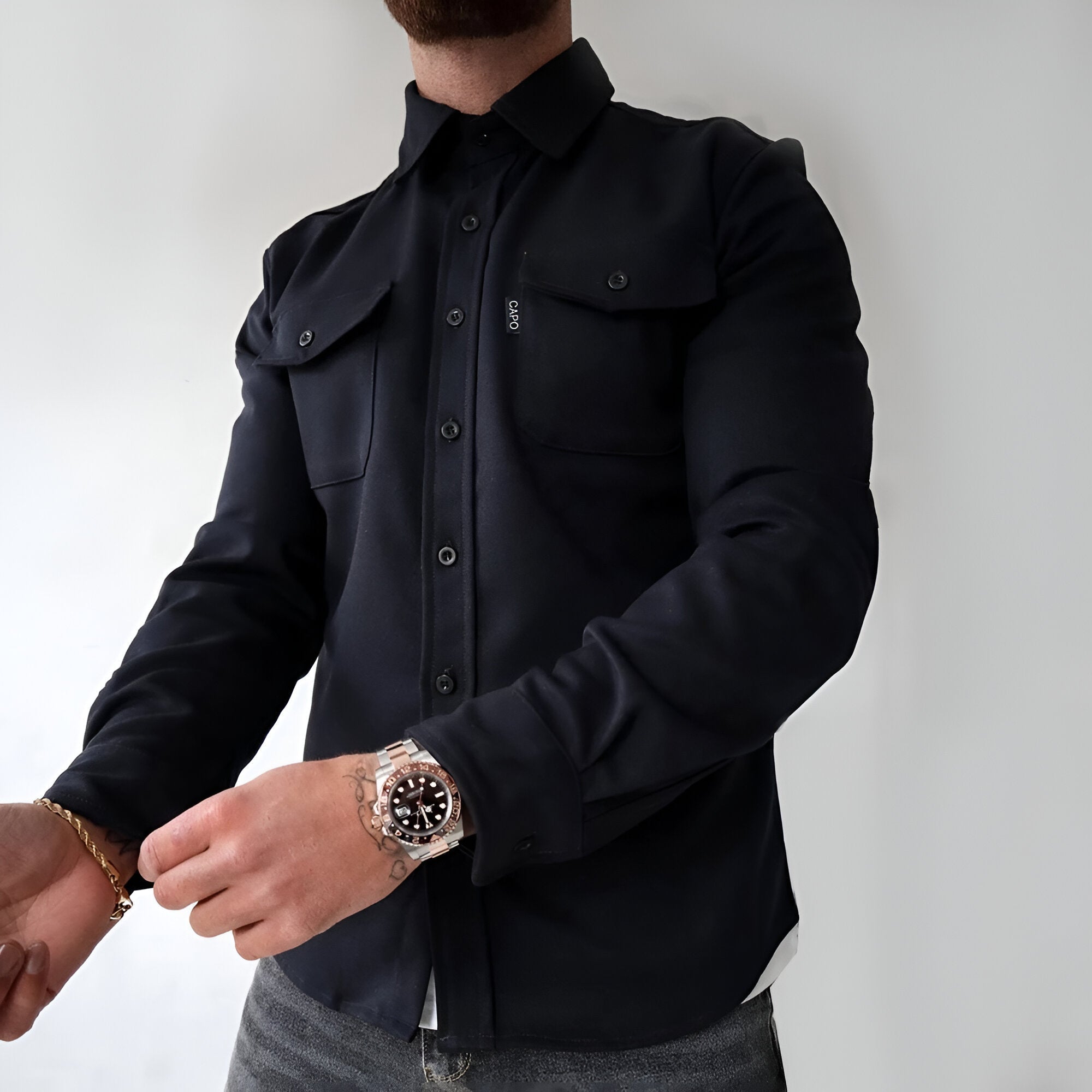 Variant image for Marc Structured Overshirt - Versatile, Midweight, Matte Finish-7