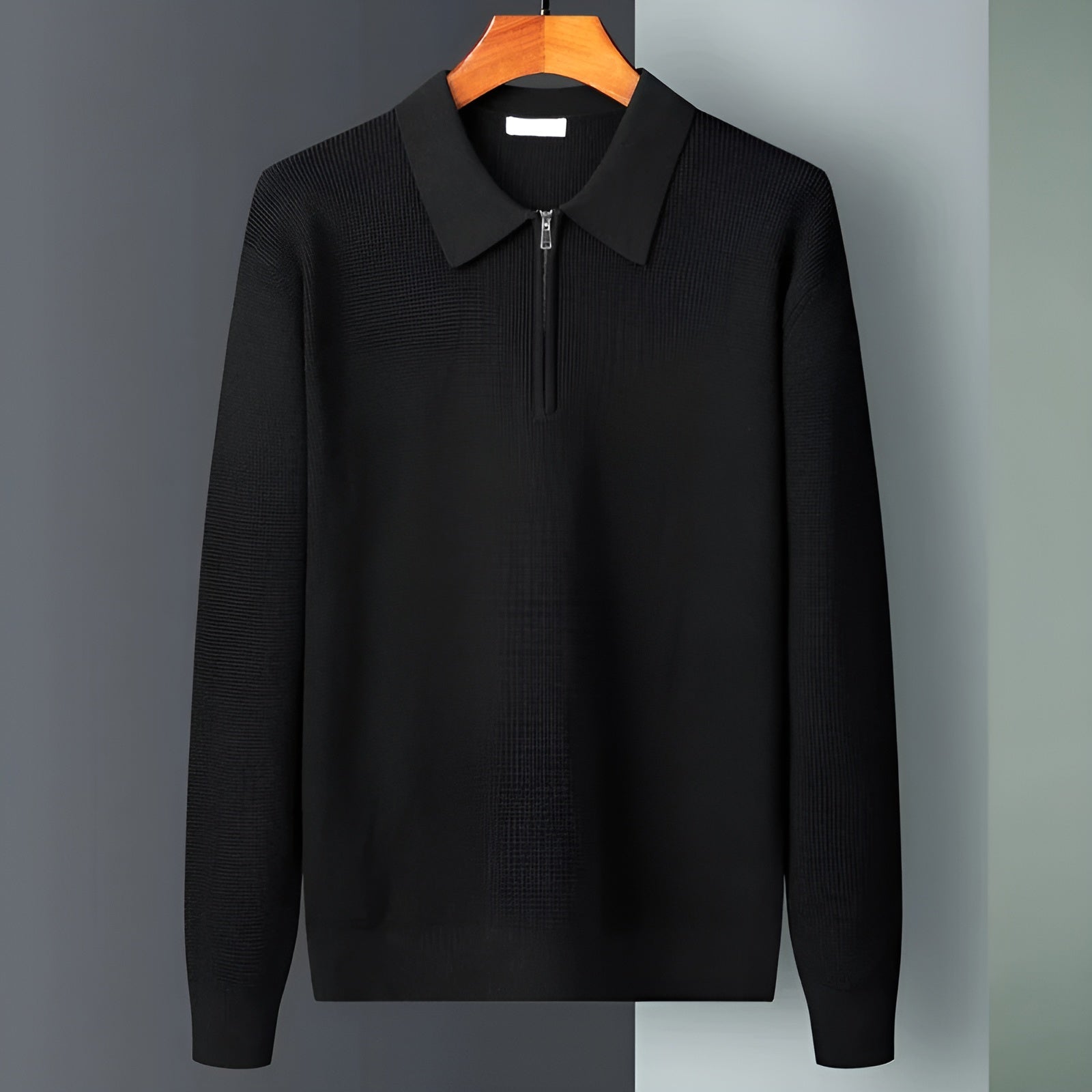 Variant image for Modern Quarter-Zip Mens Sweater - Textured Knit, Casual & Smart-Casual Wear-1