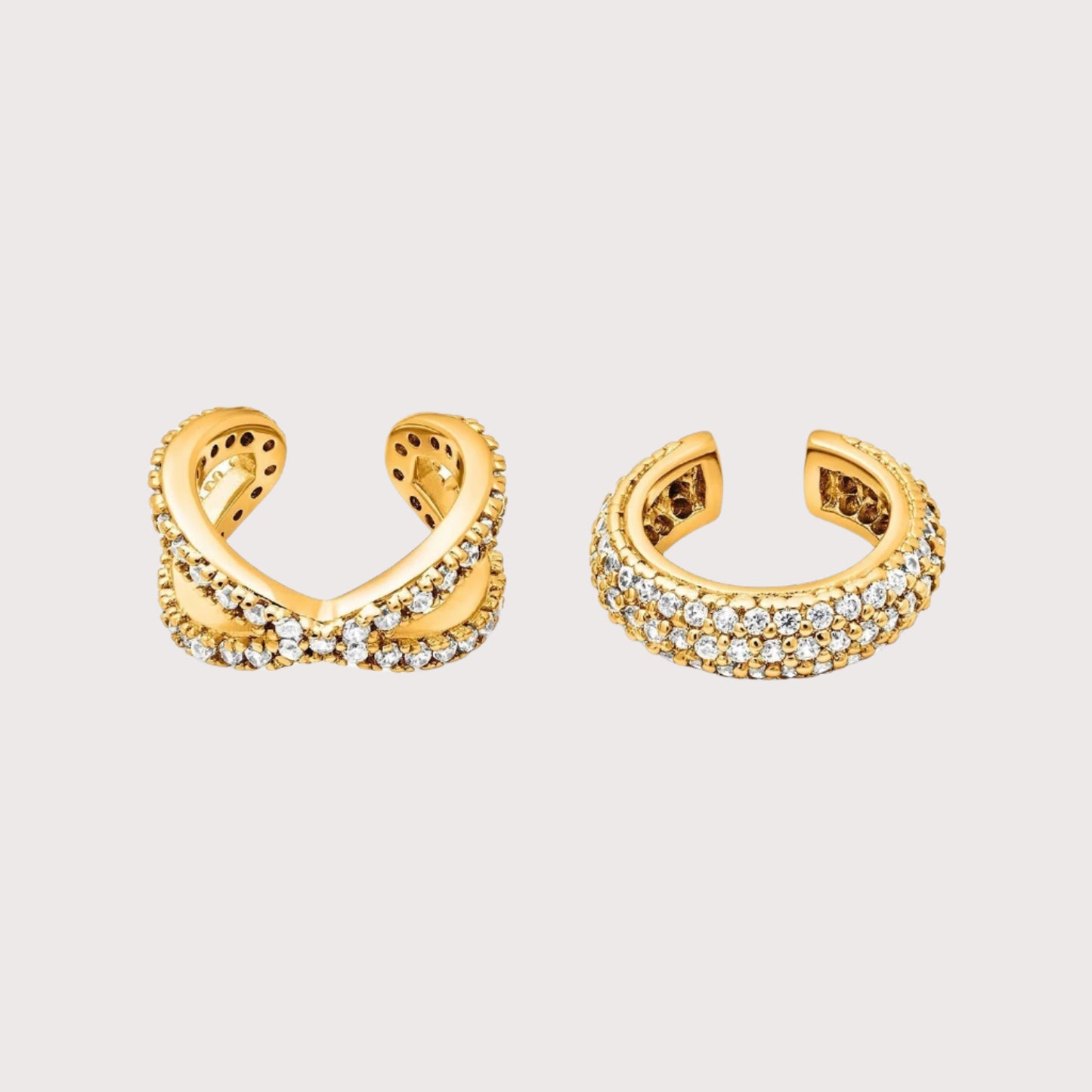 AURORA - Pavé Ear Cuff Stack (gold)