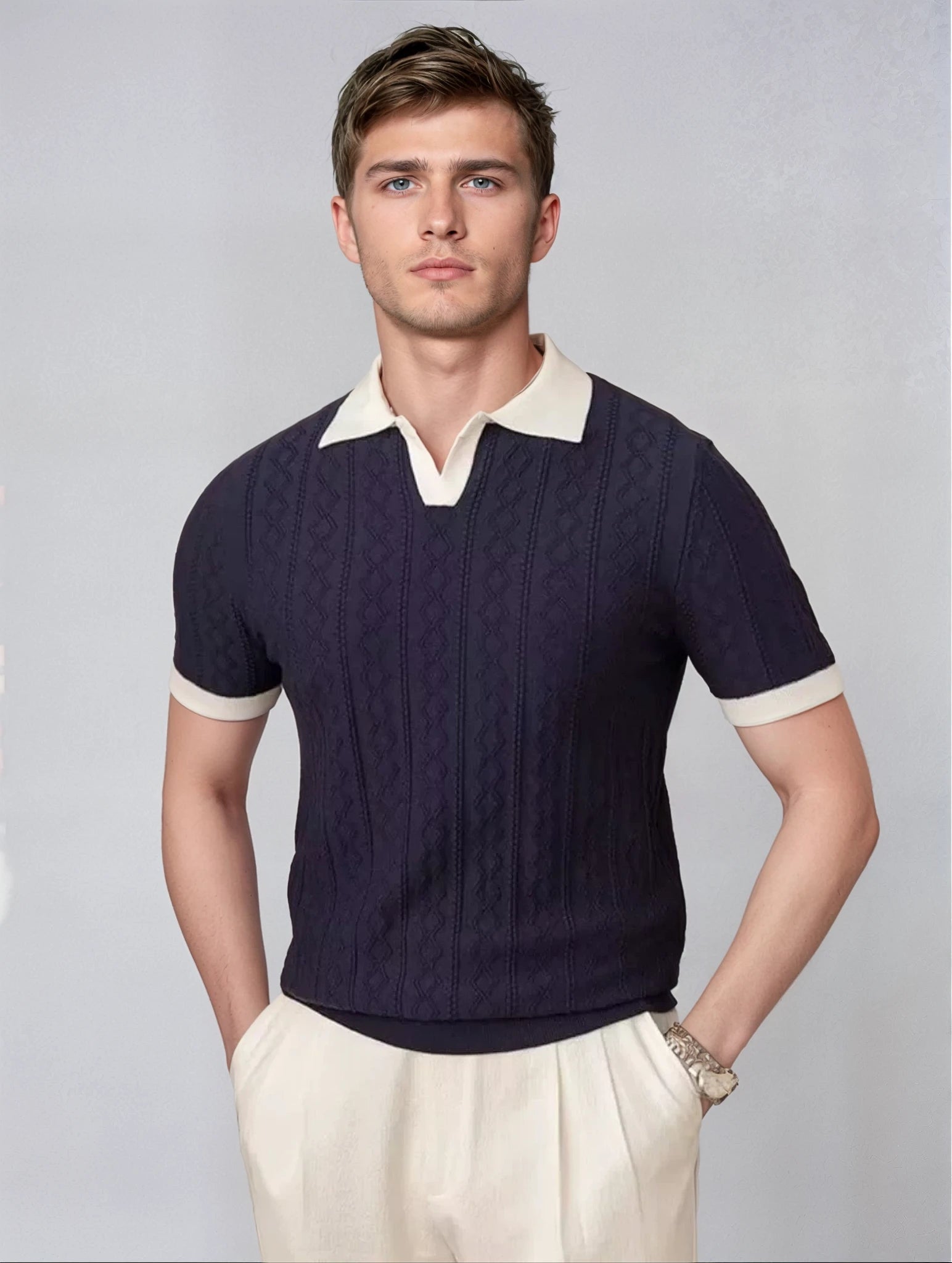 Hamilton Men's Elegance Shirt - Short Sleeve Knit-1