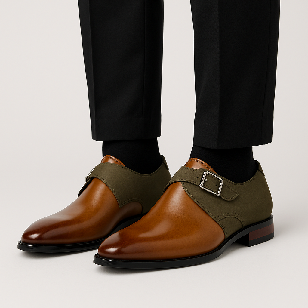Echleo | Luxe Suede Double Buckle Men's Loafers