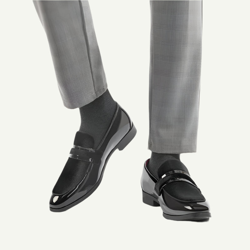 Luxe Black Patent Loafers for Women-2