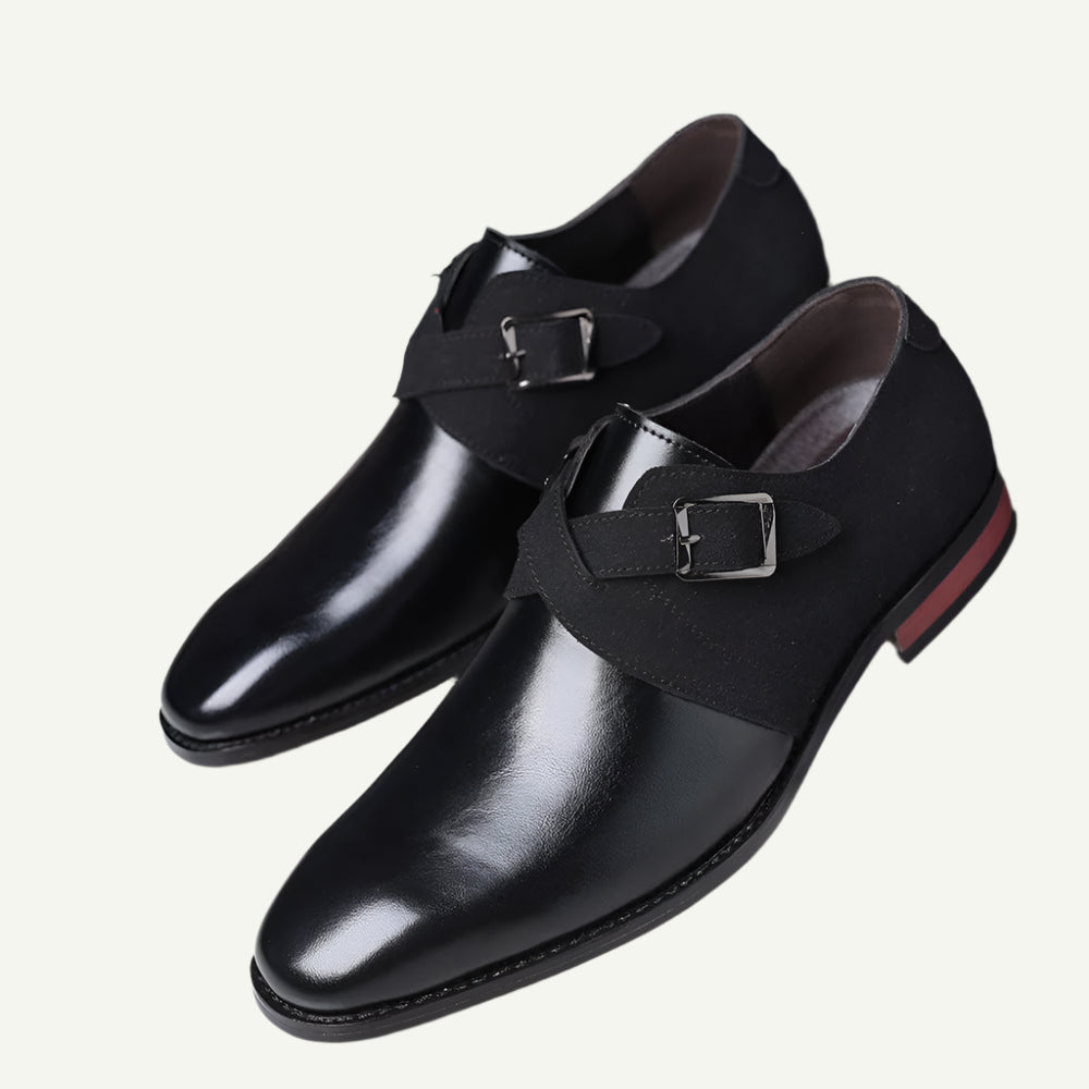 Luxe Suede Double Buckle Men's Loafers-4