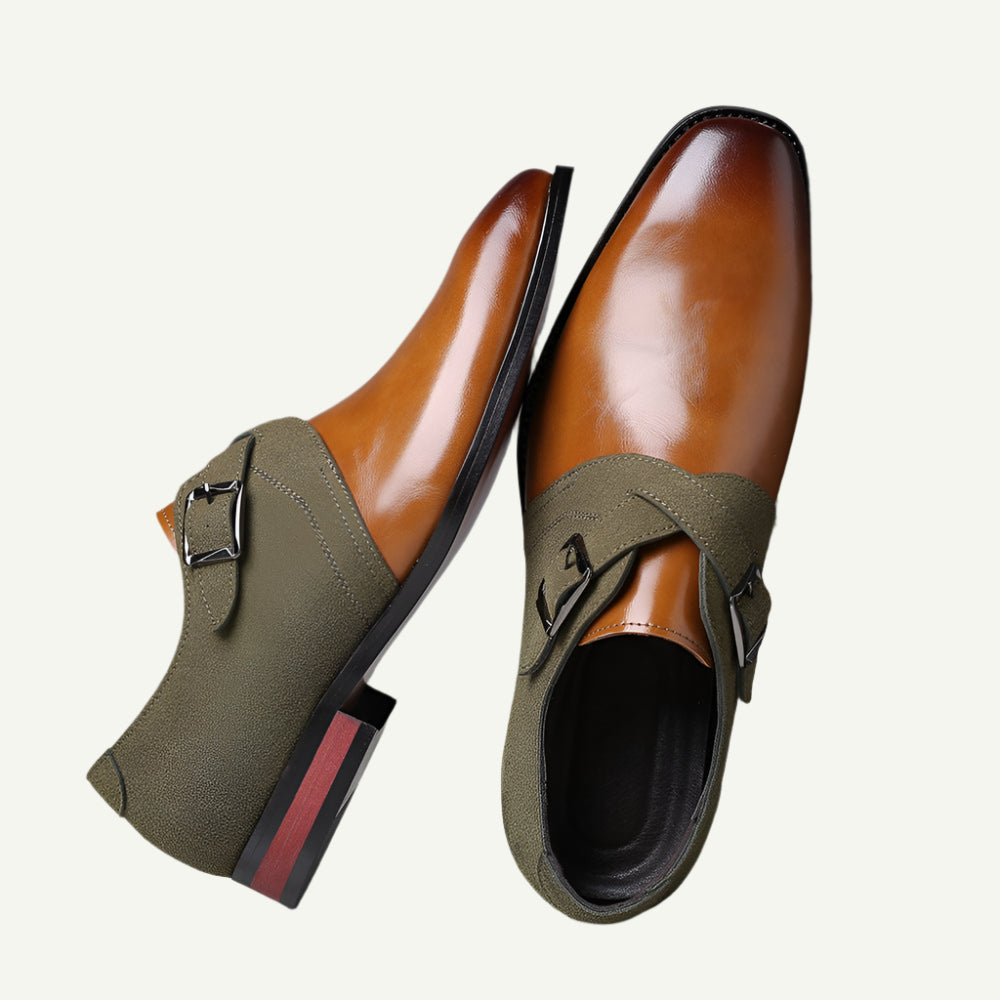Luxe Suede Double Buckle Men's Loafers-2