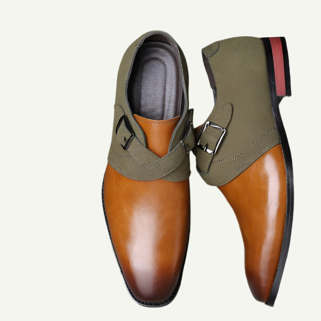 Luxe Suede Double Buckle Men's Loafers-1