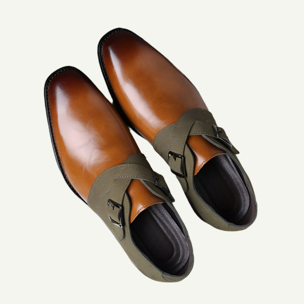 Luxe Suede Double Buckle Men's Loafers-3