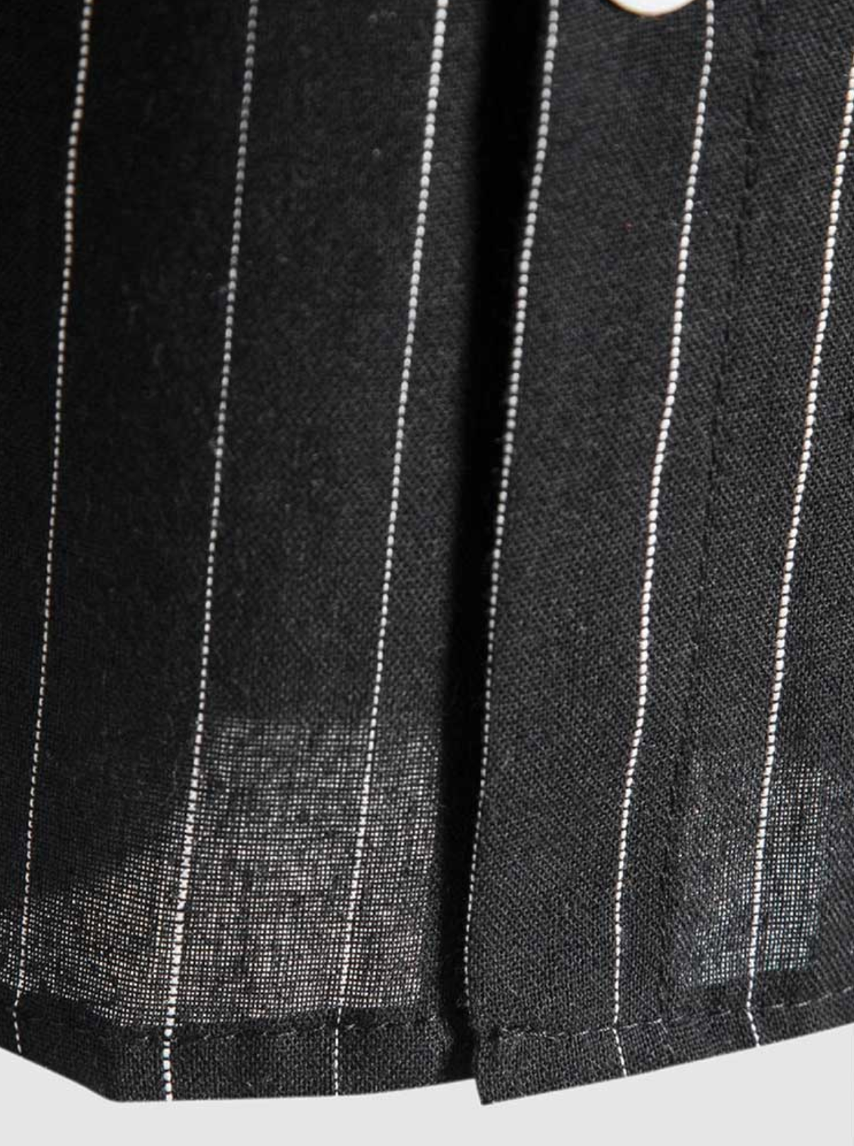 Luxe Black Pinstripe Linen Shirt-2
