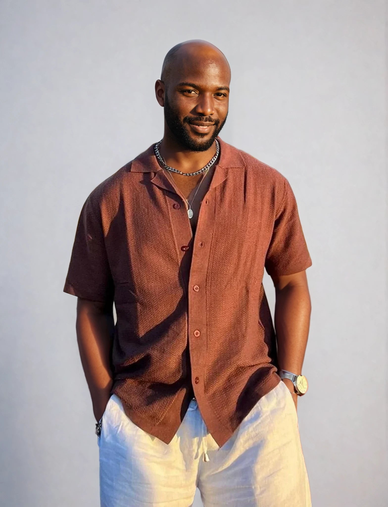 Coastal Comfort Men's Shirt - Relaxed Terry Design-4