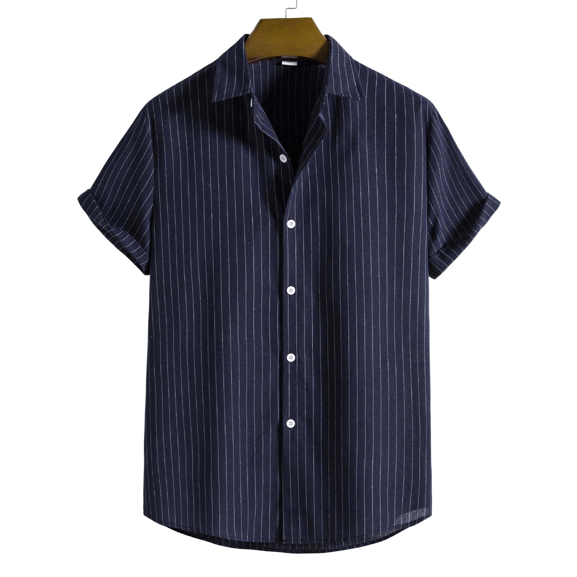 Variant image for Luxe Black Pinstripe Linen Shirt-11